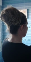 Horquilla de pelo sintético para mujer, moño de rosquilla recto de 80g, Ombre elástico Updo moño esponjoso desordenado