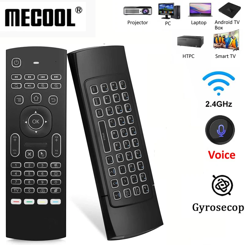 MX3 Air Mouse 2 4 ГГц Беспроводная мини-клавиатура 81 с голосовым управлением ИК-пульт