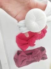 3 unids/set Color sólido nailon suave cinta elástica para la cabeza del bebé arcos anudada recién nacido bebé niña diademas para el cabello accesorios niñas Haarband