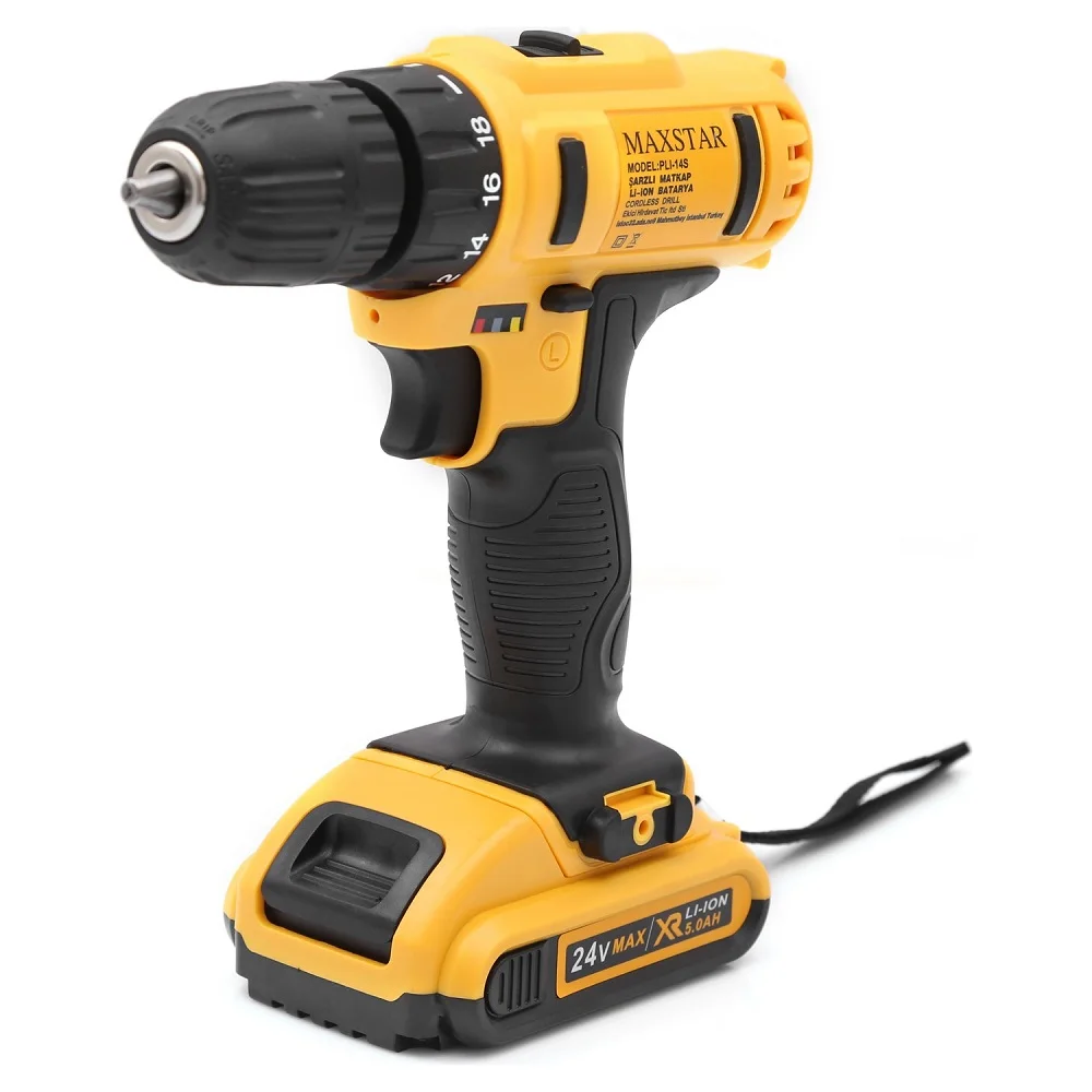 24V Cordless Drill Electric Screwdriver Lithium Ion Battery Household Handheld Tools Power | Инструменты