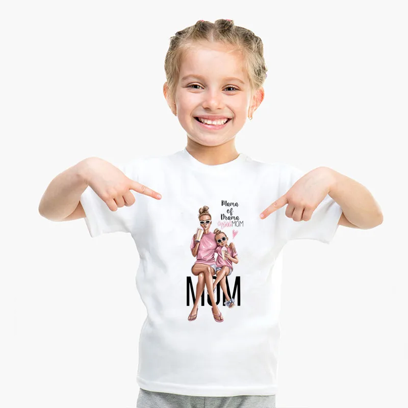 Matching Family Outfits Super Mom and Daughter Print Boys Girls T-shirt Mother's day Present Clothes Kids&Woman Funny Tshirt 3