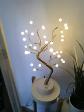 LED Night Light Mini Christmas Tree Copper Wire Garland Lamp For Home Kids Bedroom Decor