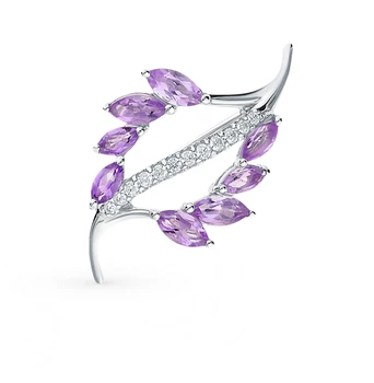 

Silver brooch with amethyst and cubic zirconia sunlight sample 925