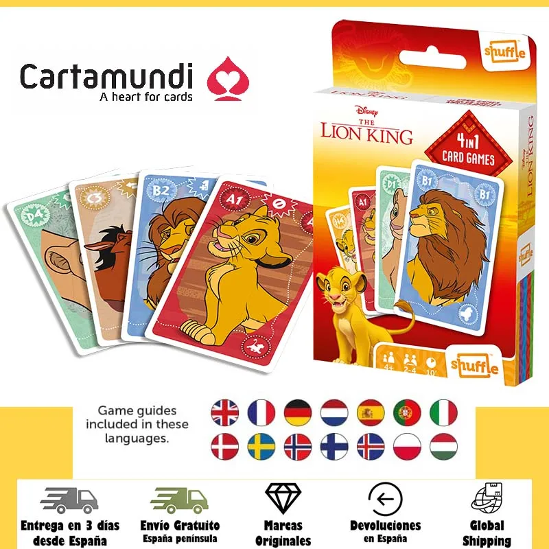 Cartamundi, shuffle, disney, princesas, baralho de cartas, 4 jogos em 1 deck, jogos: snap, famílias, casais e ação, multi idioma, crianças, família, amigos - AliExpress