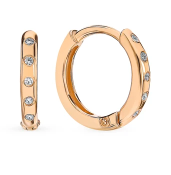 

Gold earrings with cubic zirconia sunlight sample 585