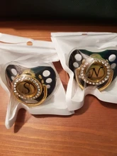 Letras iniciales de nombre de silicona para niños recién nacidos, chupete de ortodoncia, tetina, Sostenedor para chupete de bebé