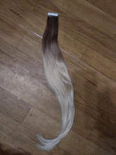 Extensiones de Cabello con cinta brillante, cabello humano Natural Remy de 100%, trama de piel invisible, sin costuras, Color rubio, pegamento para salón