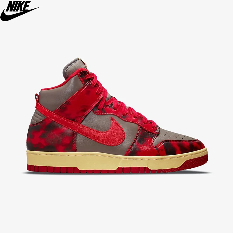 Оригинальные мужские и женские кроссовки Nike Dunk High 1985 красная кислотная стирка