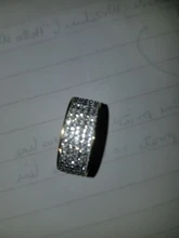 Anillo de acero inoxidable con diamantes de imitación para mujer, sortija de cristal transparente de alta calidad, 5 filas, sin alergia, 1 unidad