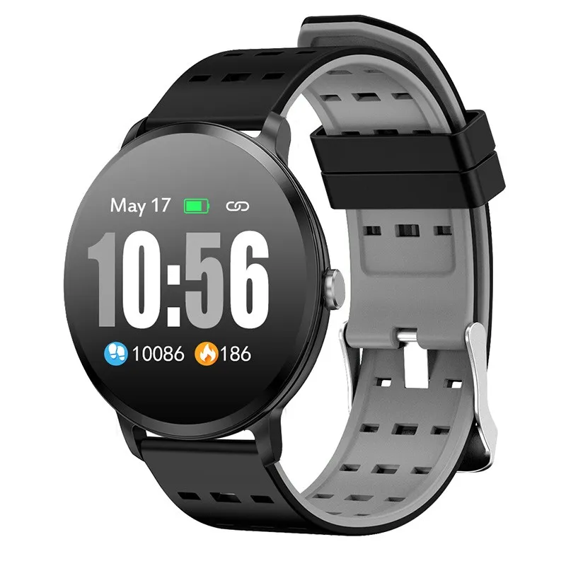 Black Gray S80 фитнес-браслет водонепроницаемый смарт-браслет часы Браслет фитнес-трекер умный Браслет измерение артериального давления - Цвет: Black Gray