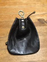 Mini Wallet Purse Pouch Key-Holder Drawstring Vintage Genuine-Leather Women Small New