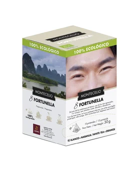 

MONTECELIO White Tea Eco-friendly With Citrus In Pyramids. White tea With Orange. Tea Kumquat Box With 15 Pyramids