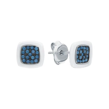 

Silver earrings with ceramics and cubic zirconia sunlight sample 925