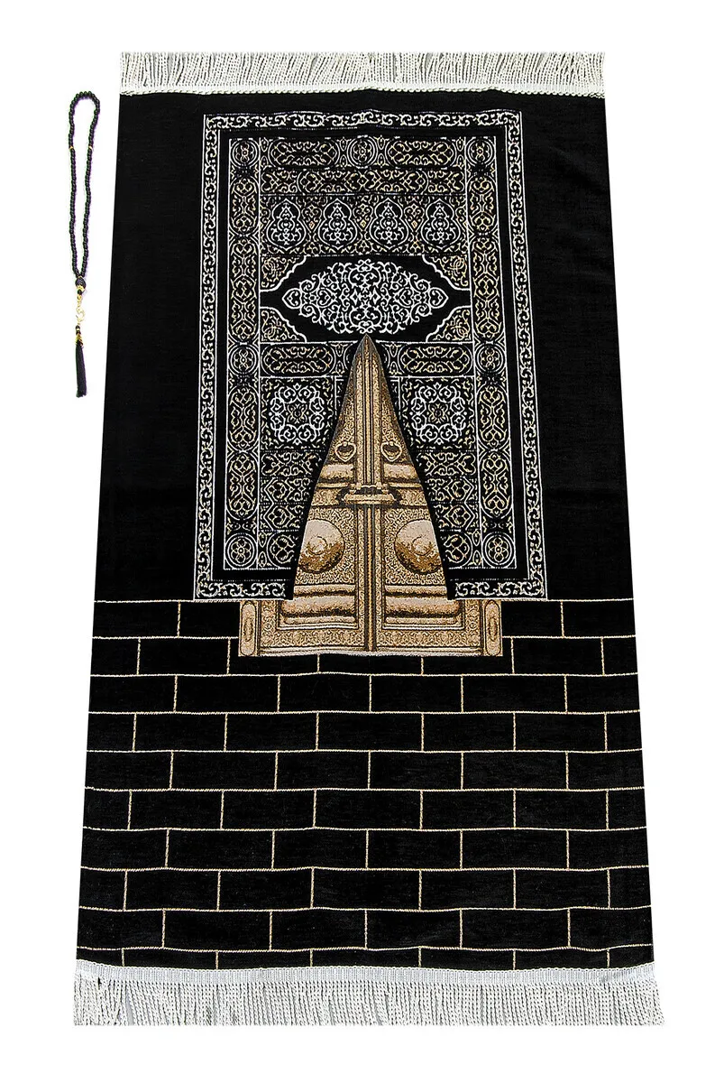 Kaaba Door Model Patterned Chenille Prayer Rug Muslim Religion Made in Turkey | Дом и сад