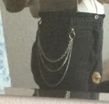 Llavero Punk Hip-hop de tres capas para mujer, cadena de pantalones vaqueros de Metal largo, accesorios de ropa, joyería