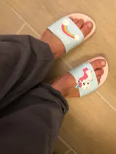 Zapatillas de casa con dibujos de animales para mujer, chanclas antideslizantes de verano con dibujos de animales, unicornio, Alpaca