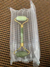 Rodillo de piedra de Jade Natural para masaje Facial, masajeador de gua sha, rascador, herramientas adelgazantes de belleza, relajación de la piel