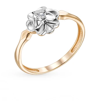 

Gold ring with diamonds sunlight sample 585