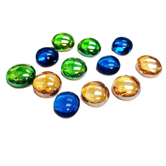 Flat Glass Marbles 100pcs Glass Beads Stones Pebbles Gems For