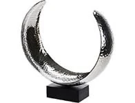 

Sculpture design. Manufactured in metal silver color-bright and wooden base color black. Exclusive piece. Size 25cm