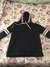 Sudadera con capucha para Mujer, de manga larga a rayas, con bolsillo