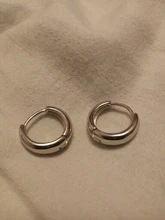 ANENJERY-pendientes de arco circular de Plata de Ley 925, joyería Retro Simple, regalo de San Valentín para pareja, S-E1373 al por mayor