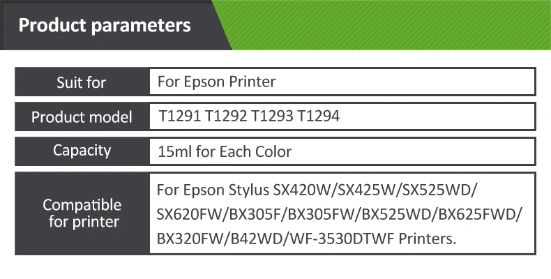 Plavetink 2 компл. T1291 полный чернильные картриджи совместимый для Epson офис B42WD BX305F BX305FW 320FW BX525WD BX535WD принтеры 4 цвета