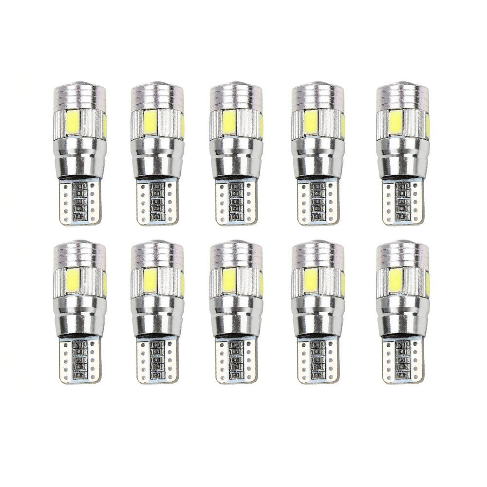 Одна упаковка/десять упаковок T10-5630-6SMD светодиодный автомобильный головной светильник, светильник для номерного знака 12В 3 Вт 6500 К - Цвет: ten pack
