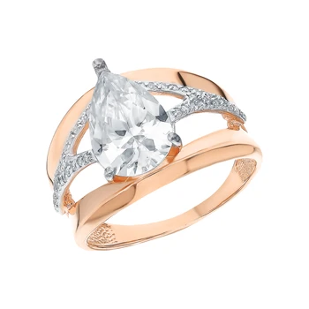 

Silver ring with cubic zirconia and jewelry stones sunlight sample 925