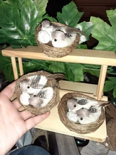 Cage-Set Nest Bird Gardening-Decoration Desktop-Ornament 9cm Simulation Photography-Props