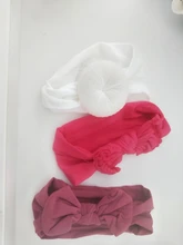 3 unids/set Color sólido nailon suave cinta elástica para la cabeza del bebé arcos anudada recién nacido bebé niña diademas para el cabello accesorios niñas Haarband