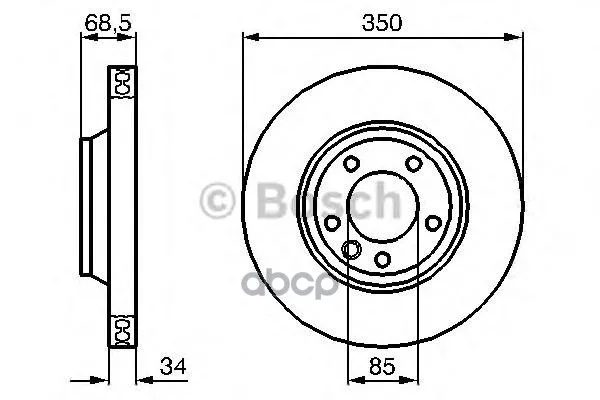 Диск Тормозной Audi: Q7 06- Porsche: Cayenne 02- Vw: Touareg 02-10 Bosch арт. 0986479249