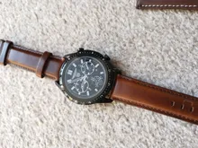 Correa de reloj de cuero genuino, 18mm, 20mm, 22mm, negro, marrón, rojo, de cuero de vaca, correa de apertura rápida, accesorios para reloj