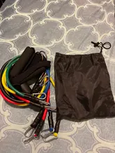 Bandas de resistencia de látex para entrenamiento físico, cintas elásticas con tubos de goma y tiradores para fitness, yoga y crossfit, material para ejercicios de tonificación muscular, set con 11 unidades