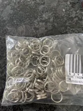 LLavero de Color plata pulida de 100 Uds., llavero de acero inoxidable con agujero, llavero de partido redonda chapado en rodio