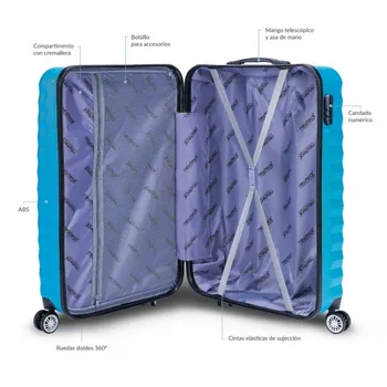 

NEWTECK-Juego Maletas y Neceser 4pzs, Grande 49x29,5x75cm, Mediana 63x39,5x26,8cm, Pequeña 53x33,5x22cm y Neceser