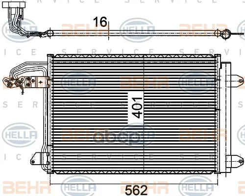 Конденсатор, Кондиционер HELLA арт. 8FC351301-041