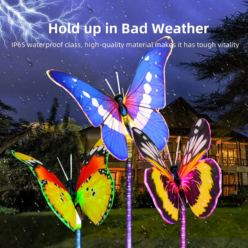 solar pathway lights Solar Garden Light Colorful Butterfly Lights Waterproof Led Light Outdoor Decoration For Yard Lawn Lamp Patio Pathway Lights solar garden lights decorative