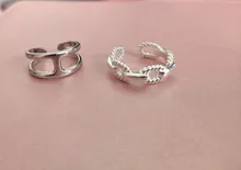 925 plata esterlina anillo abierto anillos para las mujeres INS nicho Irregular ola de arena superficie de fideos Original cumpleaños fiesta regalo