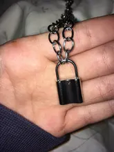 Cadena de eslabones Punk para mujer, colgante con candado de color dorado y plateado, joyería Punk