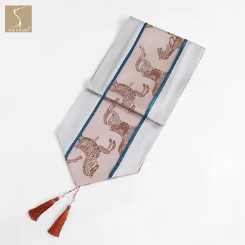 

Classical Horse Riding Jacquard Patchwork Table Runner with Tassel