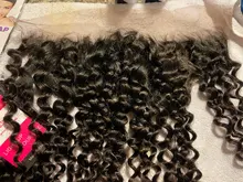 Encaje Frontal transparente con mechones, extensiones con ondas al agua, mechones con Frontal Miss Cara 100%, cabello humano Remy