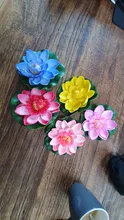 Lirio de agua flotante Artificial, decoración de estanque de flores de loto EVA, 10cm, ornamento de planta, decoración de jardín para el hogar, 5 uds.