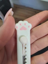 MINKYS-Mini cuchillo de bolsillo con Gato Kawaii, utensilio de utilidad artística, caja Express, cortador de papel, hoja rellenable para envolver, papelería