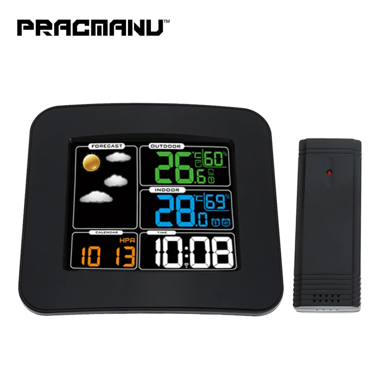 

TS-75 color screen wireless indoor and outdoor temperature hygrometer barometer clock multifunctional wireless weather station
