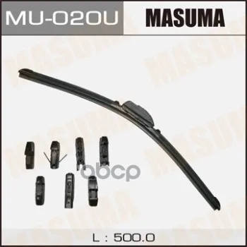 Дворник 20, Бескаркасный, Универсальный(500мм) 8 Видов Креплений Masuma арт. MU-020U