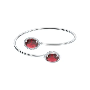 

Silver Bracelet with nanocrystal, cubic zirconia and Garnet sunlight sample 925 test