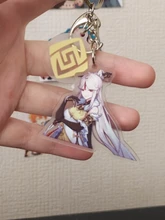 Genshin-Llavero acrílico de juego de Anime, delicado llavero de coche delicado, decoración para llaves, anillo de regalo