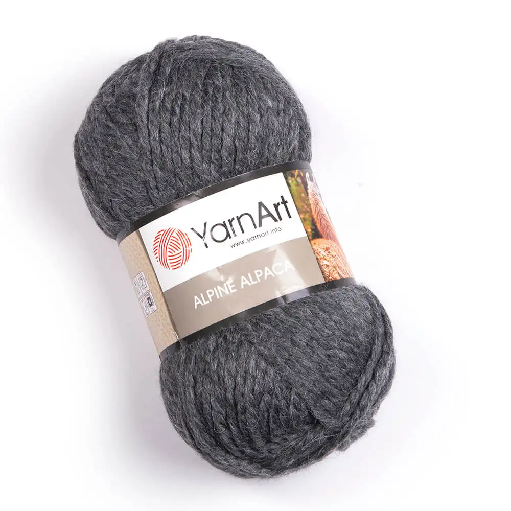 Ovillo de Lana de Alpaca 100% color gris