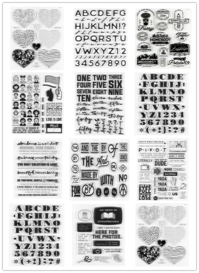 English Clear Stamp for Scrapbooking Transparent Silicone Rubber DIY Photo Album Decor 491 clear stamps clear rubber stamps